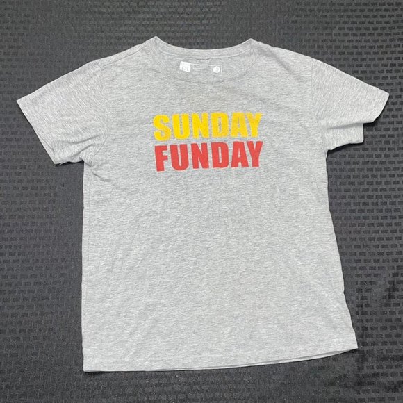 Little Dilascia Boys Gray Sunday Funday Tee Size 12 EUC - Picture 1 of 5